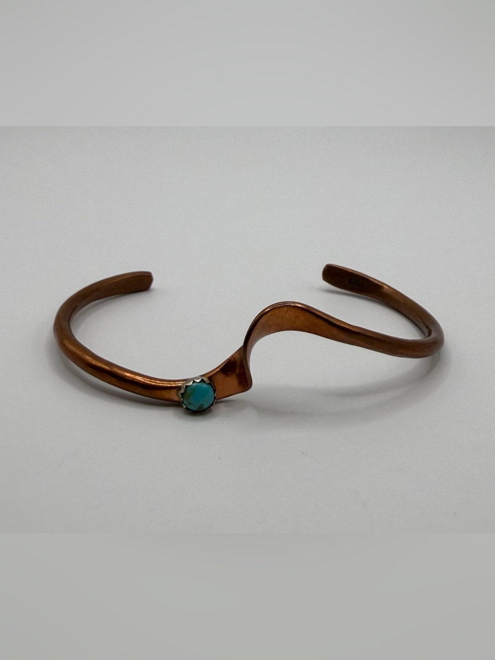 Copper Turquoise Wave Cuff Bracelet